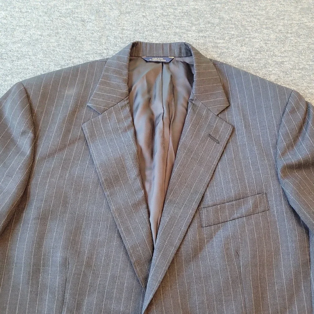 Brooks Brothers Jacket Men's 42R Madison Gray Pinstripes Blazer Made in USA